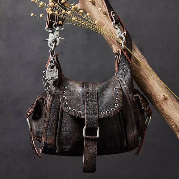 FREE PEOPLE We The Free Baby Leigh Distressed Tote In Aged Graphite NWT - Picture 2 of 14